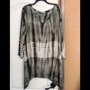 Ava James-Multi tie dye tunic top plus 1X(2/$22)
